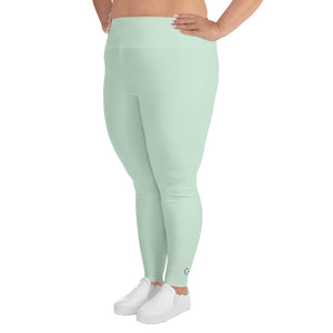 Flattering Fit: Plus Size Solid Color Workout Leggings - Surf Crest