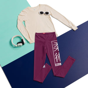 Flexible Youth Girls Jiu-Jitsu Leggings – Yoga & Martial Arts Wear - Tyrian Purple