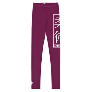 Flexible Youth Girls Jiu-Jitsu Leggings – Yoga & Martial Arts Wear - Tyrian Purple
