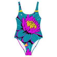 Floral Elegance: Women's Dahlia Print 001 One-Piece Swimsuit Beach Exclusive One-Piece Swimwear Womens