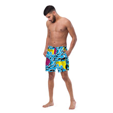 Floral Fun: Men's Dahlia Print 002 Swim Trunks Exclusive Mens Shorts Swimwear