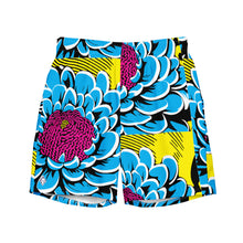 Floral Fun: Men's Dahlia Print 002 Swim Trunks Exclusive Mens Shorts Swimwear