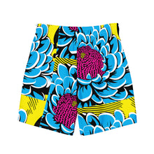 Floral Fun: Men's Dahlia Print 002 Swim Trunks Exclusive Mens Shorts Swimwear