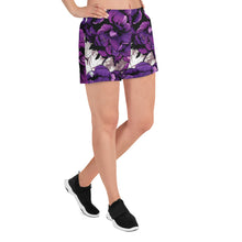 Garden of Speed: Women's Mile After Mile - Purple Flowers 001 Exclusive Running Shorts Womens