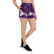 Garden of Speed: Women's Mile After Mile - Purple Flowers 001 Exclusive Running Shorts Womens