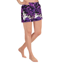 Garden of Speed: Women's Mile After Mile - Purple Flowers 001 Exclusive Running Shorts Womens