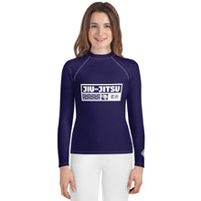 Girls Brazilian Jiu-Jitsu Long Sleeve Rash Guard – No-Gi Performance Top - Midnight Blue