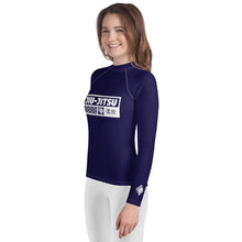 Girls Brazilian Jiu-Jitsu Long Sleeve Rash Guard – No-Gi Performance Top - Midnight Blue
