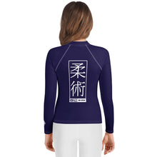 Girls Brazilian Jiu-Jitsu Long Sleeve Rash Guard – No-Gi Performance Top - Midnight Blue