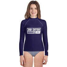 Girls Brazilian Jiu-Jitsu Long Sleeve Rash Guard – No-Gi Performance Top - Midnight Blue