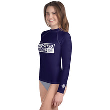 Girls Brazilian Jiu-Jitsu Long Sleeve Rash Guard – No-Gi Performance Top - Midnight Blue