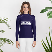 Girls Brazilian Jiu-Jitsu Long Sleeve Rash Guard – No-Gi Performance Top - Midnight Blue