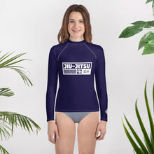 Girls Brazilian Jiu-Jitsu Long Sleeve Rash Guard – No-Gi Performance Top - Midnight Blue