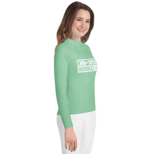 Girls Jiu-Jitsu Training Rash Guard – Long Sleeve Athletic Compression Top - Vista Blue Exclusive Girls Jiu-Jitsu Long Sleeve Rash Guard Youth