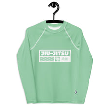 Girls Jiu-Jitsu Training Rash Guard – Long Sleeve Athletic Compression Top - Vista Blue Exclusive Girls Jiu-Jitsu Long Sleeve Rash Guard Youth