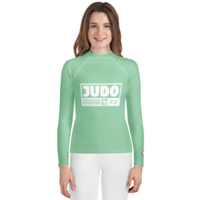 Girls Judo Compression Shirt – Long Sleeve Youth Martial Arts Rash Guard - Vista Blue Exclusive Girls Judo Long Sleeve Rash Guard Youth