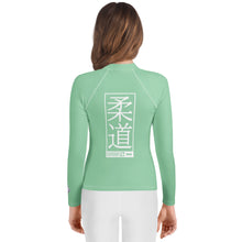 Girls Judo Compression Shirt – Long Sleeve Youth Martial Arts Rash Guard - Vista Blue Exclusive Girls Judo Long Sleeve Rash Guard Youth