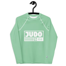Girls Judo Compression Shirt – Long Sleeve Youth Martial Arts Rash Guard - Vista Blue Exclusive Girls Judo Long Sleeve Rash Guard Youth