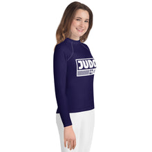Youth Girls Judo Rash Guard – Long Sleeve Compression Top for Martial Arts Training - Midnight Blue Exclusive Girls Judo Long Sleeve Rash Guard Youth