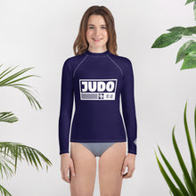 Youth Girls Judo Rash Guard – Long Sleeve Compression Top for Martial Arts Training - Midnight Blue Exclusive Girls Judo Long Sleeve Rash Guard Youth