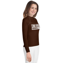 Girls Long Sleeve BJJ Compression Rash Guard – Martial Arts Training Gear - Chocolate