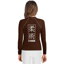 Girls Long Sleeve BJJ Compression Rash Guard – Martial Arts Training Gear - Chocolate