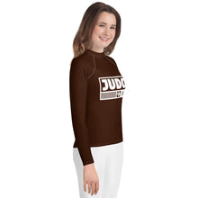 Girls Long Sleeve Judo Compression Rash Guard – Youth Martial Arts Gear - Chocolate Exclusive Girls Judo Long Sleeve Rash Guard Youth