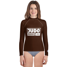 Girls Long Sleeve Judo Compression Rash Guard – Youth Martial Arts Gear - Chocolate Exclusive Girls Judo Long Sleeve Rash Guard Youth