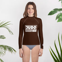 Girls Long Sleeve Judo Compression Rash Guard – Youth Martial Arts Gear - Chocolate Exclusive Girls Judo Long Sleeve Rash Guard Youth