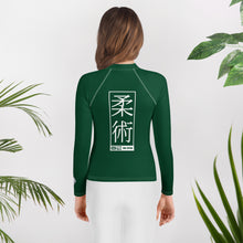 Girls Long Sleeve MMA & BJJ Rash Guard – Premium Compression Shirt - Sherwood Forest