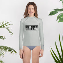Girls Long Sleeve Rash Guard for Brazilian Jiu-Jitsu, MMA & Wrestling - Smoke