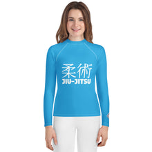 Girls Long Sleeve Rash Guard – Youth Classic Jiu-Jitsu Compression Fit – Cyan