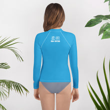 Girls Long Sleeve Rash Guard – Youth Classic Jiu-Jitsu Compression Fit – Cyan