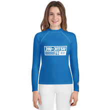 Girls No-Gi Jiu-Jitsu Rash Guard – Long Sleeve Athletic Performance Top - Azul