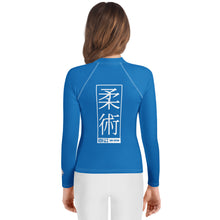 Girls No-Gi Jiu-Jitsu Rash Guard – Long Sleeve Athletic Performance Top - Azul