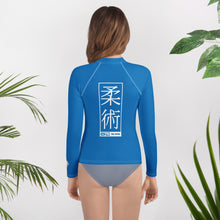 Girls No-Gi Jiu-Jitsu Rash Guard – Long Sleeve Athletic Performance Top - Azul