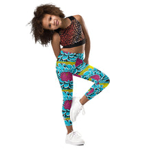 Elevate Your Girl's Active Style with Pop Art Inspired Yoga Pants 002 Dahlia Exclusive Girls Leggings