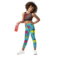 Elevate Your Girl's Active Style with Pop Art Inspired Yoga Pants 002 Dahlia Exclusive Girls Leggings