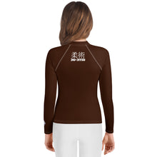 Girls Youth BJJ Rash Guard – Long Sleeve Classic Jiu-Jitsu Gear – Chocolate