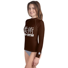 Girls Youth BJJ Rash Guard – Long Sleeve Classic Jiu-Jitsu Gear – Chocolate
