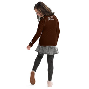 Girls Youth BJJ Rash Guard – Long Sleeve Classic Jiu-Jitsu Gear – Chocolate