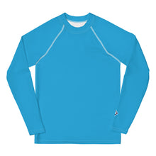 Girls Youth Long Sleeve Rash Guard – UV Protection in Solid Hues – Cyan