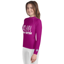 Girls Youth Rash Guard – Long Sleeve Classic Jiu-Jitsu Grappling Gear – Fresh Eggplant