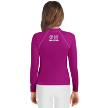 Girls Youth Rash Guard – Long Sleeve Classic Jiu-Jitsu Grappling Gear – Fresh Eggplant