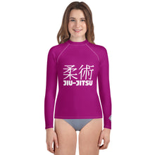 Girls Youth Rash Guard – Long Sleeve Classic Jiu-Jitsu Grappling Gear – Fresh Eggplant