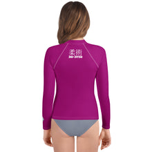 Girls Youth Rash Guard – Long Sleeve Classic Jiu-Jitsu Grappling Gear – Fresh Eggplant