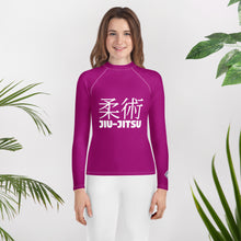 Girls Youth Rash Guard – Long Sleeve Classic Jiu-Jitsu Grappling Gear – Fresh Eggplant
