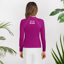 Girls Youth Rash Guard – Long Sleeve Classic Jiu-Jitsu Grappling Gear – Fresh Eggplant
