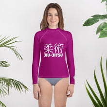 Girls Youth Rash Guard – Long Sleeve Classic Jiu-Jitsu Grappling Gear – Fresh Eggplant