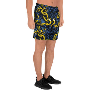 Golden Strides: Men's Mile After Mile - Golden Chains 002 Exclusive Mens Running Shorts